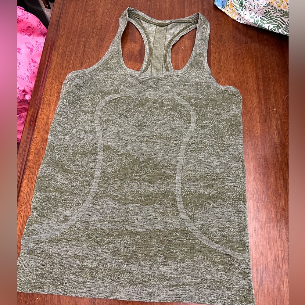 Olive green lululemon workout tank